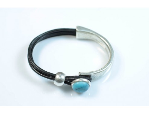 Pulsera botón turquesa...