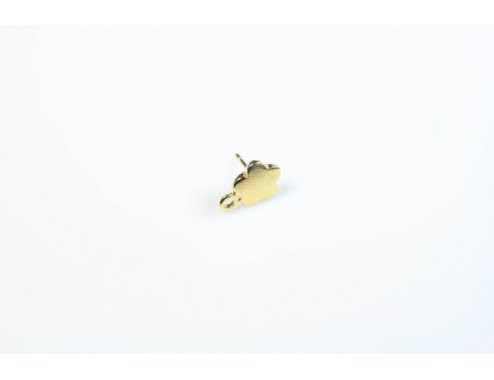 Pendiente flor lisa color oro