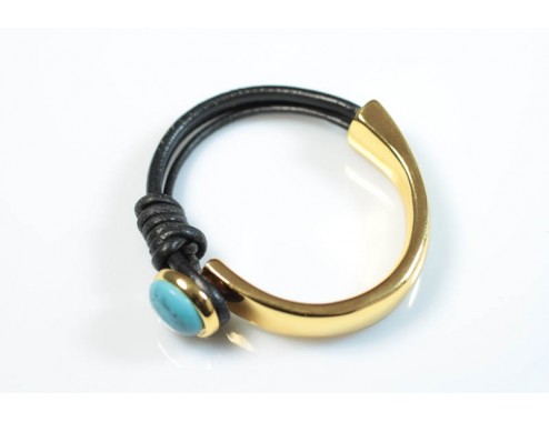 Pulsera botón 42mm turquesa...