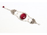 Pulsera cabujón rojo 19 cm...