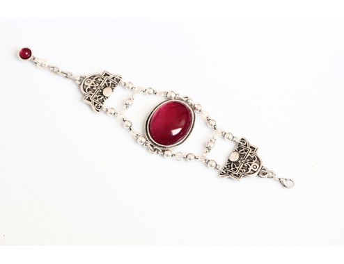 Pulsera cabujón rojo 19 cm...