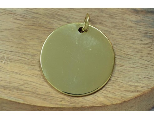 Colgante medalla lisa 35mm ORO