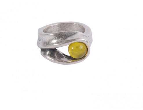 Anillo Zamak baño plata...