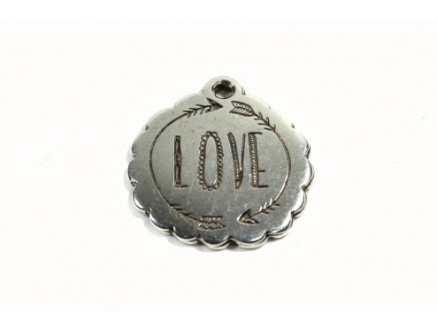 Colgante medalla Love 22mm