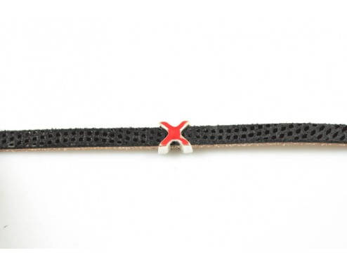 Entrepieza cruz rojo 6x2mm...