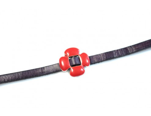 Pasador flor 4 pétalos roja...