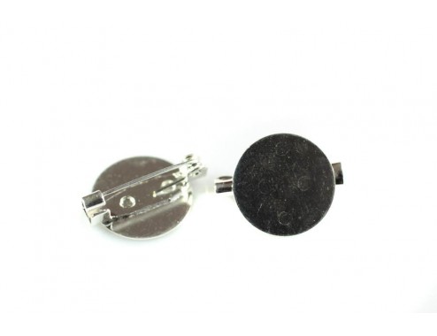 Broche redondo solapa plateado